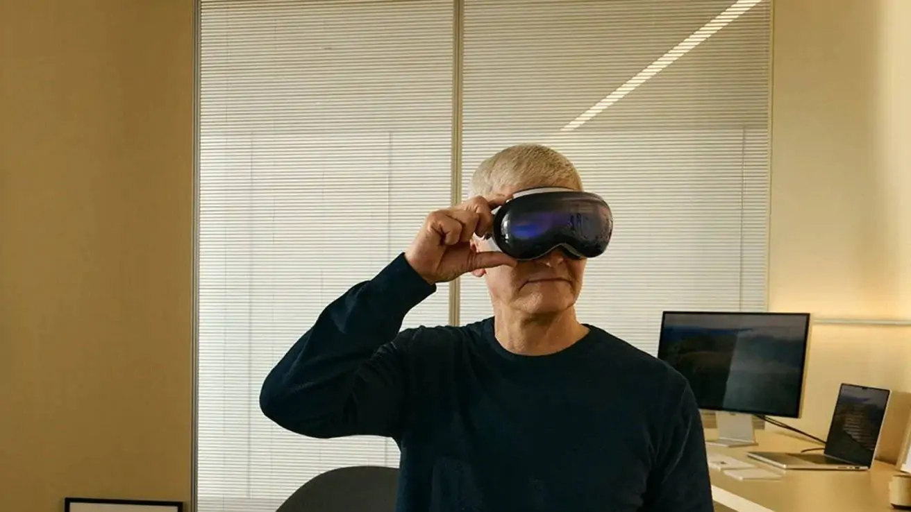 Tim Cook Wearing Vision Pro